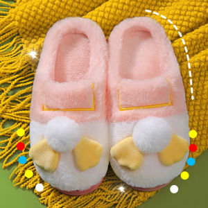 Cotton Slippers Womens Autumn and Winter Interior Home Warm Non-Slip Thick Sole Half-Covered Heel Cartoon Couple Stuffed Cotton Shoes Mens Winter