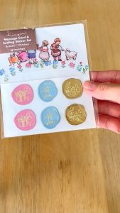 Shachihata x Krimgen Wax Seal Sticker & Message Card Set x 3 types