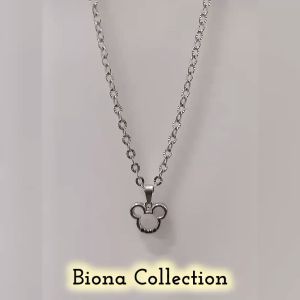 Best seller !! kalung anak Karakter Titanium Nuri kaca Motif Silver Anti karat tidak luntur Model sepanjang masa dan terlaris kalung titanium anak terbaru liontin miki