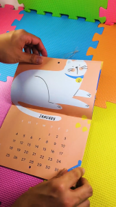 ChinkyCat 2026 Cat Wall Calendar – A4 Hanging Booklet Calendar | Cute Pet Paws Design | 28 Full-Color Pages