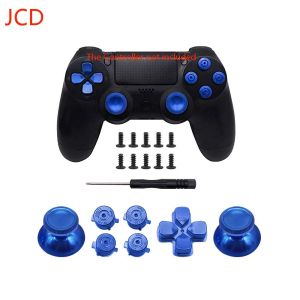 1set For PS4 Metal Mushroom Cap Thumb Aluminum Buttons ABXY Cross Buttons Thumbsticks Chrome for PS4 SLIM PRO Controller Handle