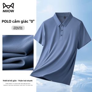 Áo thun polo nam MiiOW bằng lụa băng nhanh khô không đường may mát mẻ - mùa hè
