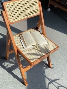 CF(COD)เก้าอี้ เก้าอี้ไม้พับได้ เก้าอี้พับหวายสานไม้ไผ่ เก้าอี้ทานข้าวในบ้าน สไตล์นอร์ดิกกินเก้าอี้ พนักพิงปรับระดับได้ ราคาหน้าโรงงาน