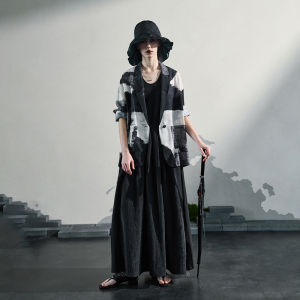 Original Chinese Style Tencel Ink Painting Suit Dress Two-Piece