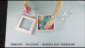 Customized Logo Square Gift Box with Top Window | Gift Box with Carry Bag | Ideal for Corporate Gifts | Large Size Surprise Gift Box