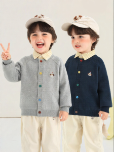 CUTEPANDAS | Áo Cardigan Len Bé Trai/Bé Gái Cotton