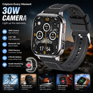 Outdoor Smart Sports Watches 2.01" 30W Camera Take Photo Video Recording Music BT Call Health Sports Mode Waterproof Smart Watch