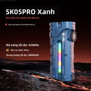 Đèn Pin LED Đa Chức Năng LOOP 4360LM 8000mAh Power Bank Đèn Pha Pha Hợp Kim Nhôm Màu Xanh Lam Để Đi Bộ Đường Dài Ngoài Trời Tự Vệ