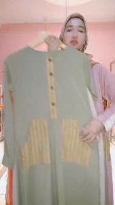 Gamis Deriana Terbaru Warna Olive Maylea Series By Deriana Project
