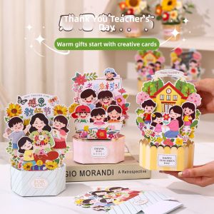 QIWEILANG | 3D New Year 2026 Teacher Gratitude Greeting Card