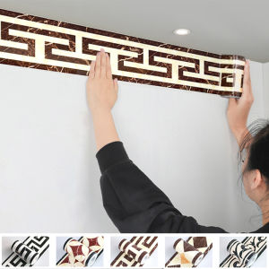กาวตนเอง สติ๊กเกอร์ติดผนัง DIY เส้นเอว วอลล์เปเปอร์ คิกบอร์ดสติ๊กเกอร์ รูปลอกการรักษาผนัง ตกแต่งชายแดน ห้องครัวห้องน้ำ DIY