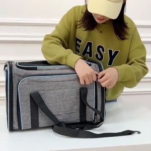 Foldable Carrier for Pet Expandable Dog Cage Breathable Cat Nest Pet Backpack Portable Out Travel Backpack可扩展猫包
