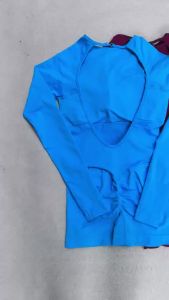 Seamless Long Sleeve One Piece Gym Clothes Women Padded Yoga Bodysuit Open Back Fitness Workout Jumpsuit Scrunch Butt Sportswear
