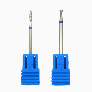 ชุดดอกสว่านทำเล็บแบบรัสเซีย 2 ชิ้น ดอกสว่านทรงกระบอก/ทรงเปลวไฟ สำหรับตัดหนังกำพร้า ขนาด 3/32 นิ้ว ดอกสว่านเพชรสำหรับทำเล็บ อุปกรณ์ดูแลเล็บสำหรับร้านเสริมสวยและใช้ในบ้าน