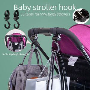 2pcs Baby Stroller Hanger Hooks Pram Rotate 360 Degree Stroller Organizer Shopping Cart Hooks Stroller Accessories