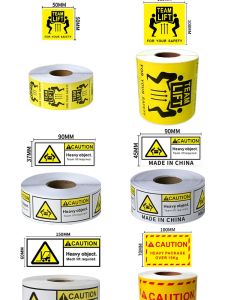 Heavy Package Warning Sticker Non-Drying Adhesive Label Overweight Tag Cross-Border Shipping Label Copperplate Paper Universal