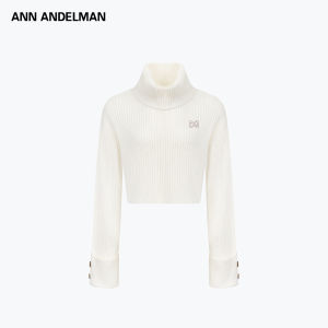 ANN ANDELMAN | High Collar Knitwear With Buttons Decorated Simple and Elegant