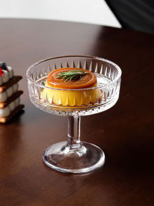 High Aesthetic Value Restaurant Glass Cup Pudding Dessert Ice Cream High Footed Bowl Yogurt Cup Transparent Nordic Style Commercial Use