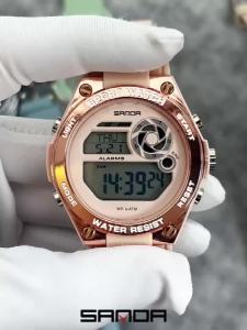 Sanda | SANDA Durable Ladies Sports Luxury Brand Wristwatch Women TPU Strap Luminous Waterproof Week Date Digital Casual Watch