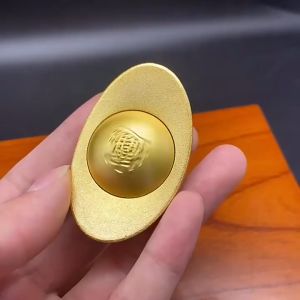 元宝 招财 可转动元宝摆件 风水 聚宝盆 摆件 招财进宝 礼物 开光 五帝钱 葫芦 Feng Shui Ingots Lucky Yuanbao Ornament Decor Fortune Auspicious Money Chinese Gold  Home Office Decoration