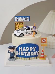 [ready stock] Police Car Police Theme Birthday cake Toppers Cake Decoration  警察部队蛋糕装饰
