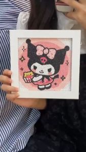 Damaiii ครอสติสคริสตัล พร้อมกรอบ ลายซานริโอ้น 18.5*18.5 cm DIY ของเล่นเด็ก