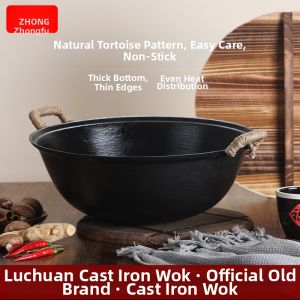 ZHONGFU | Deepened Ear Design Cast Iron Cooking Pot Without Coating