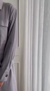 Baju Long Dress Kemeja Tunik Wanita Muslim Jumbo Style Korea Kekinian Polos By Azka Collection