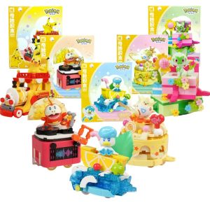 Original Pokemon DIY Assembled Building Blocks Toys Pikachu Sprigatito Togepi Anime Figure Cartoon Model Blocks Toy Kids Gift