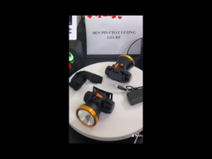 Combo 2 đèn đội công tắc vặn và công tắc bấm nhỏ gọn có kèm thun đeo và sạc A4 - 1602