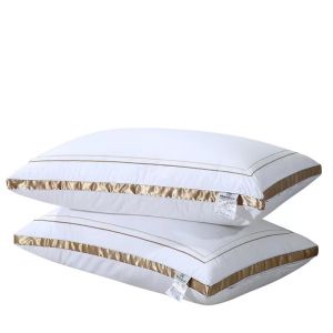 1Kg Sleeping Pillow Viral Bantal Tidur Bantal Hotel Feather Velvet Pillow Piping Soft Yet Supportive Pillow Home