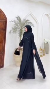 Elly fashion/Elora Set Dress Ceruty Payet/Dress lebaran/Dress terbaru/Gamis/Dress kondangan/Dress