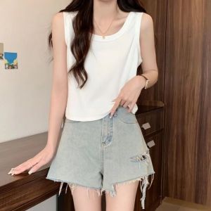 QIAOCHENXIAN | Cotton Short Loose Tank Top