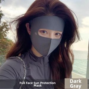 Full Face UV Protection Mask Breathable Ice Silk Sunscreen Face Cover for Women Neck Protection Cycling Driving Outdoor Activities UPF50+