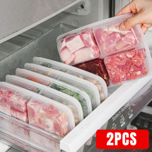 🥣In Stock🥣2pc Four-Section Frozen Meat Refrigerator Freezer Box Food Onion Ginger Garlic Vegetable Storage Box Fridge Storage Box Storage Organizer Box