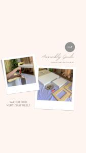 LoveGrand Wooden Adjustable Table and Chair Set for Kids (White Wood Gray) 3 Level Height Adjustment Child-Sized Study Table and Chair for Toddlers 1-5 Years Old