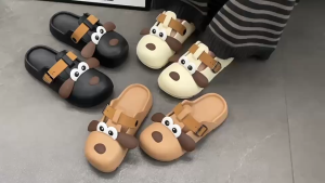 MAKATA📦 รองเท้าแตะแบบสวม น้องหมา รองเท้าแตะตัวการ์ตูนงานยาง น้ำหนักเบา พื้นนิ่มใส่สบาย SHO-HOG