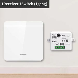 Công Tắc Đèn LED Bảng Điều Khiển Tường Thông Minh Không Dây 86 RF 433Mhz Với Điều Khiển Từ Xa Bộ Thu Tín Hiệu Mini 1/2/3 Gang Tự Động Hóa Nhà Cửa