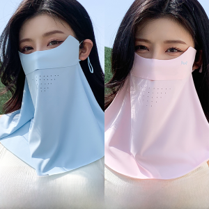 MiiOW | Miow Ice Silk Womens Neck Protector UV Protection Face Mask All Day Cool Sensation Cycling Long Rectangle Shape Pure Color