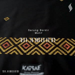 KATSAE Sarung Bordir Motif Diamond Embroidery Timbul Sarung Pria Dewasa Warna Grey Sarung Sholat 100% Bordir Asli