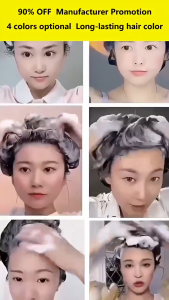 ⚡️Dikirim dalam 24 jam⚡️ Krim Pewarna Rambut Gelembung Berbasis Tanaman Murni 200ml / Sampo Pewarna Rambut Gelembung Berbasis Tanaman / Tidak perlu pemutihan pewarna rambut permanen / Sampo Pewarna Rambut