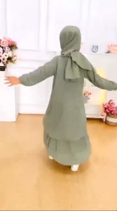 Gamis Malaysia Anak | Malaya Dress Terbaru Anak Perempuan Ceruty Babydoll Full Puring 2-10 Tahun
