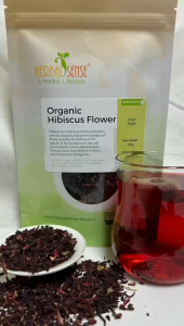 Organic Hibiscus Flower Tea Roselle Karkade - Lower Cholesterol & High Blood Pressure - 60g Bag - Rich in Antioxidants & Blood Pressure Support