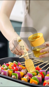 ROZEL Botol Minyak Kecap Saus Model Kuas Slikon Karakter Lucu / Kitchen Oil Sauce Bottle with Silicone Brush / Botol Minyak Higenis Kuat Kokoh Estetik Kualitas Tinggi