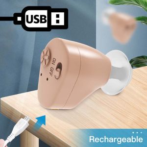 Rechargeable In Ear With Battery Mini Listening Device Sound Amplifier Hearing Aids Deaf Wireless Headset Handset Tool Ears