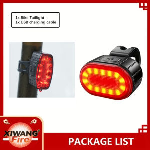 Bicycle Front & Rear Light Set Rechargeable LED Headlight Taillight Portable Floodlight Cycling Night Riding Lighting Accessory