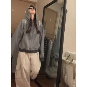XIANGBAIWEI | Design Aesthetic Casual American Vintage Embroidered Color-block Hoodie