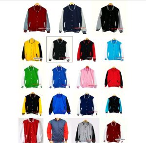 Custom jaket varsity/baseball sablon satuan desain suka suka high q