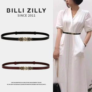 Retro Fashion Genuine Leather Belt Calfskin Womens Thin Decorative Suit Waist Chain Versatile with Dress Ins Belt