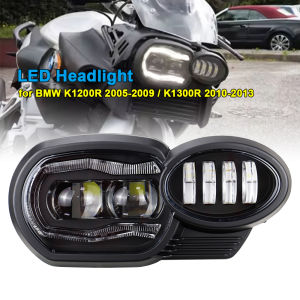 Motorcycle Headlight LED Light Hi/Low Beam with C-shaped Light for BMW K1200R 2005~2009 K1300R